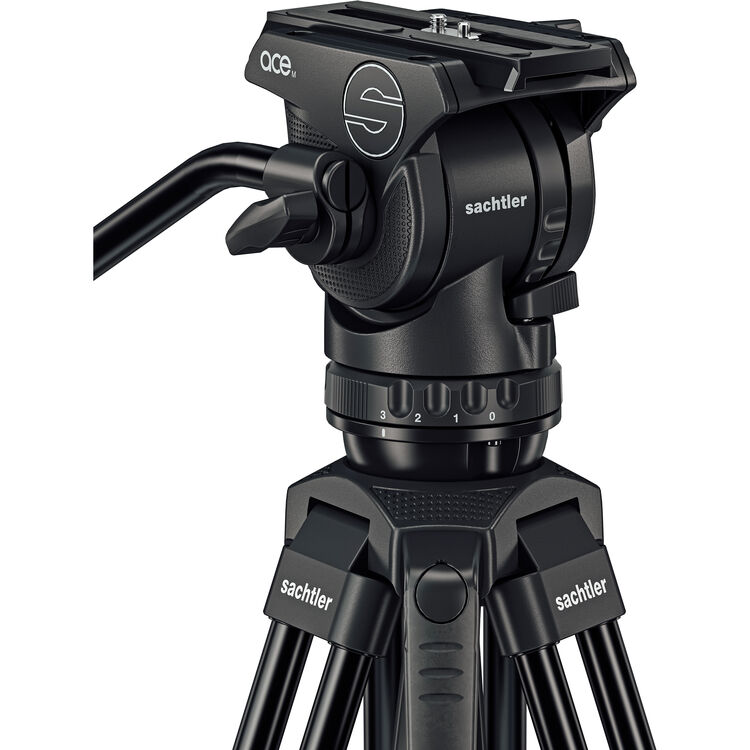 חצובת אלומיניום מקצועית עם ספרדר תחתון - Sachtler Ace M Fluid Head & Ground Spreader System – תמונה 6