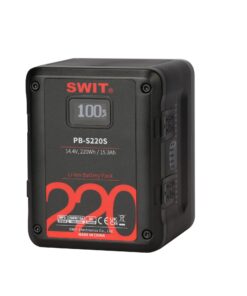 סוללת V-Mount מרובעת 220Wh עם 4 יציאות  SWIT PB-S220S | D-Tap