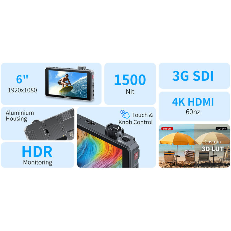מוניטור שטח מקצועי למצלמה "6 | Feelworld SC6 – תמונה 8